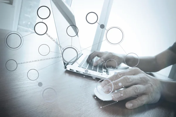 Doctor working with laptop computer in medical workspace office — Stock Photo, Image