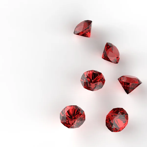 Red Diamonds 3d composition on white — Stok fotoğraf