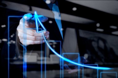Çizim sanal grafik iş işadamı el 