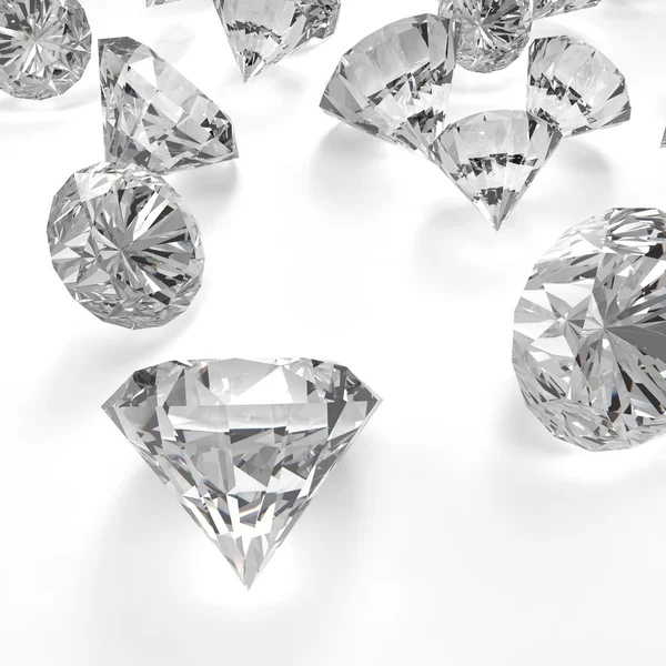 Diamantes 3d en composición como concepto — Foto de Stock