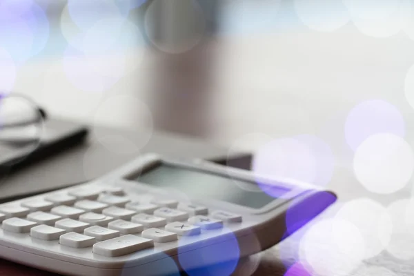 Close up of business documents on office table with calculator a — Stock Photo, Image