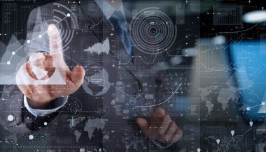 modern teknoloji ve dijital laye çalışma iş adamı el