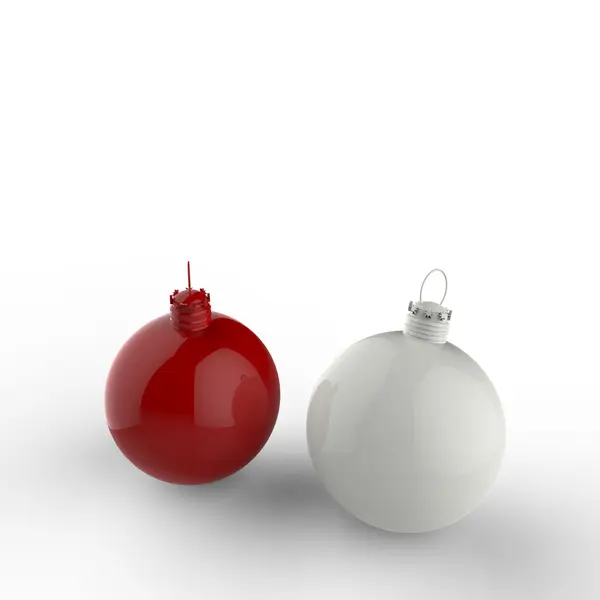 空白色背景上的 3d 圣诞节装饰品。 — 图库照片
