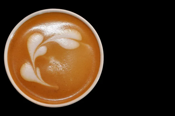 Cup of latte art with hearts — Stock Photo, Image