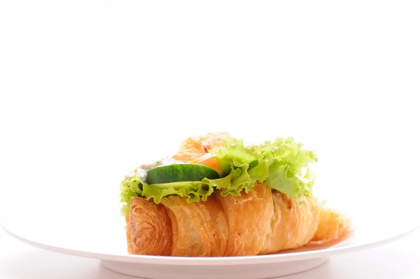 Croissant met ham en kaas — Stockfoto