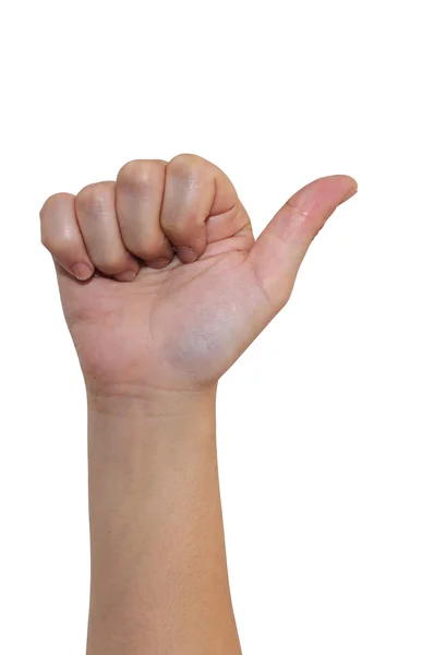 Közép-nő kéz jelek elkülönített — Stock Fotó