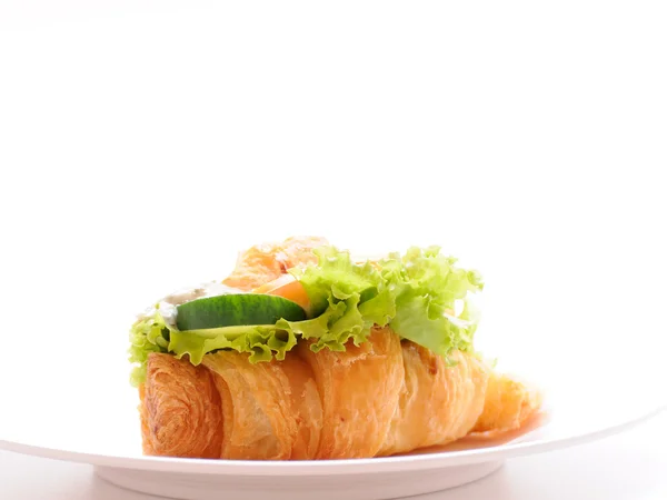 Croissant con jamón y queso — Foto de Stock