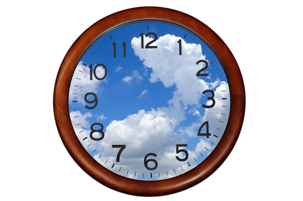 Relógio círculo de madeira — Fotografia de Stock