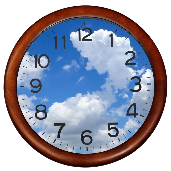 Relógio círculo de madeira — Fotografia de Stock