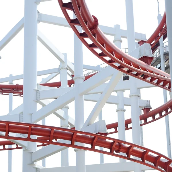 Close Red Coaster Tracks — Stock Photo, Image