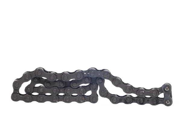 Black Motorcycle Chain White Background — Stock Photo, Image