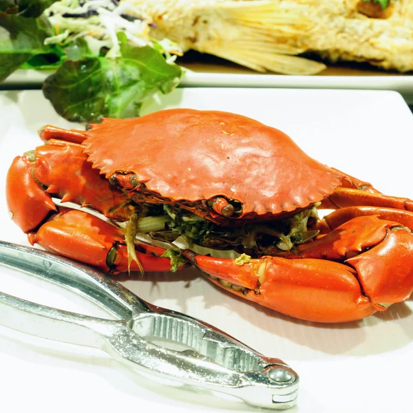 Sea Crab Snapper Seafood Set Spicy Sauce — Stock Photo, Image