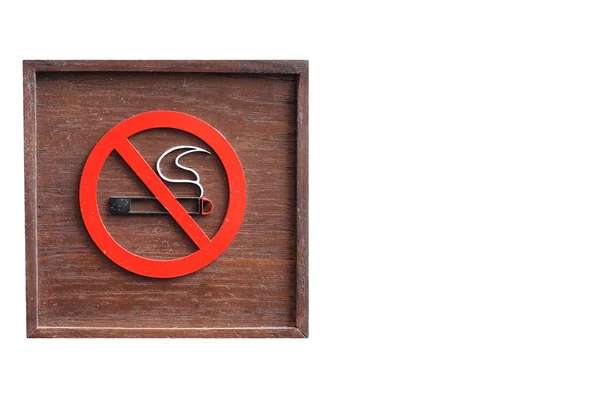 Классический Деревянный Курить Знак Белом Фоне — стоковое фото