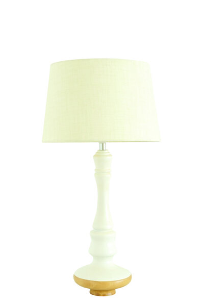 Vintage white lamp isolated, clipping path included.