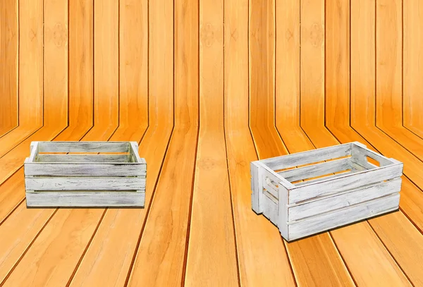 Klasický Vzor Dřeva Bílé Dřevěné Krabice — Stock fotografie