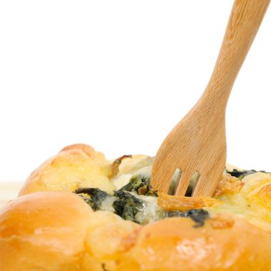 Ispanaklı ekmek içine tahta çatal DIP 