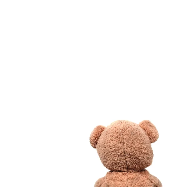 Teddy Bear Tillbaka Isolerad Vit Bakgrund — Stockfoto