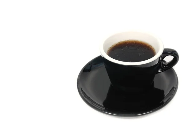 Tazza Nera Caffè Sfondo Bianco — Foto Stock