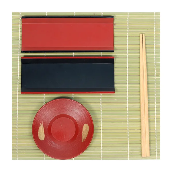 Japanese Tableware Set Classic Mat — Stock Photo, Image