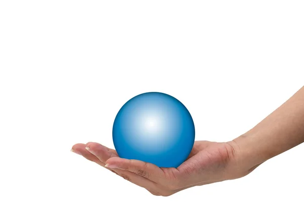 Woman  holding  ball. — Stock Photo, Image