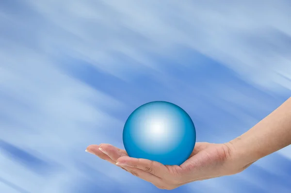 Hand holding ball — Stock Photo, Image