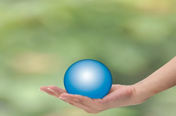 Hand holding ball — Stock Photo, Image