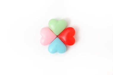 İzole küçük güzel kalpler