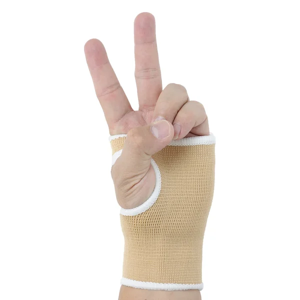 Mão de homem com proteção de suporte de pulso — Fotografia de Stock
