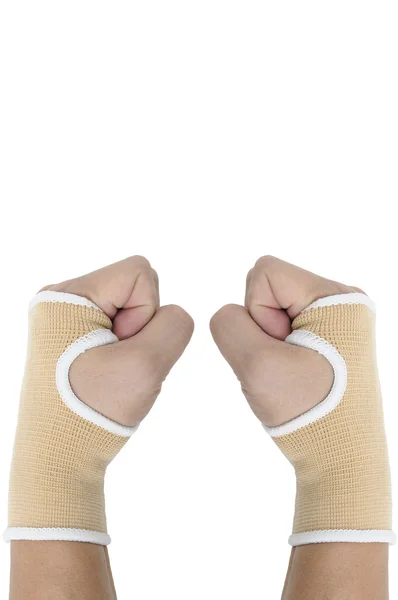 Man hands with wrist-support protection — Stock Photo, Image