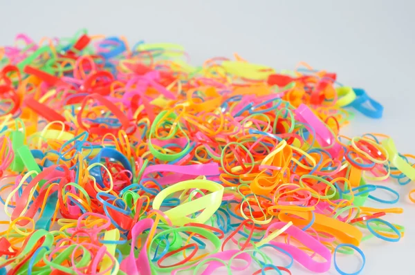 Kleurrijke haar rubber bands — Stockfoto