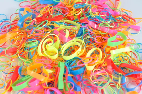 Kleurrijke haar rubber bands — Stockfoto