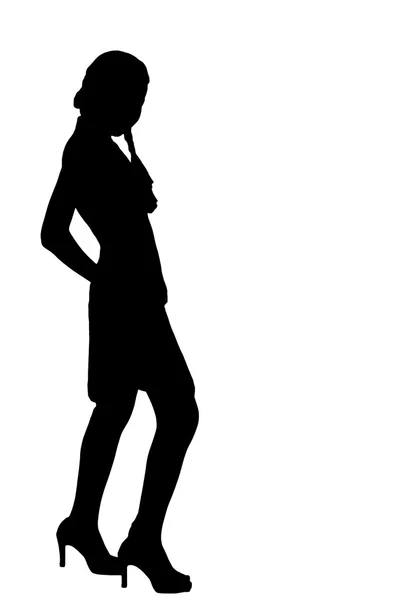 Female teenager silhouette — Stock Photo, Image