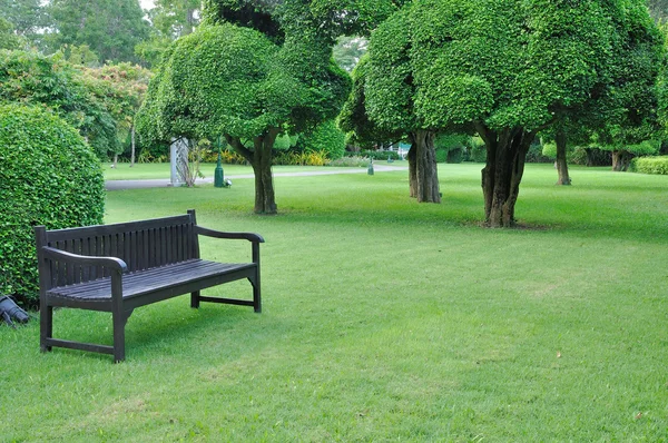아름 다운 정원 벤치 — 스톡 사진