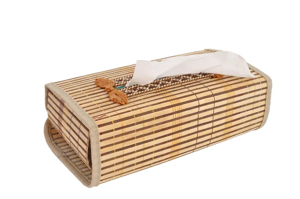 竹纸巾盒 — 图库照片