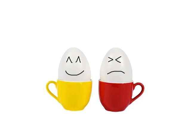 Glad och ledsen ägg — Stockfoto