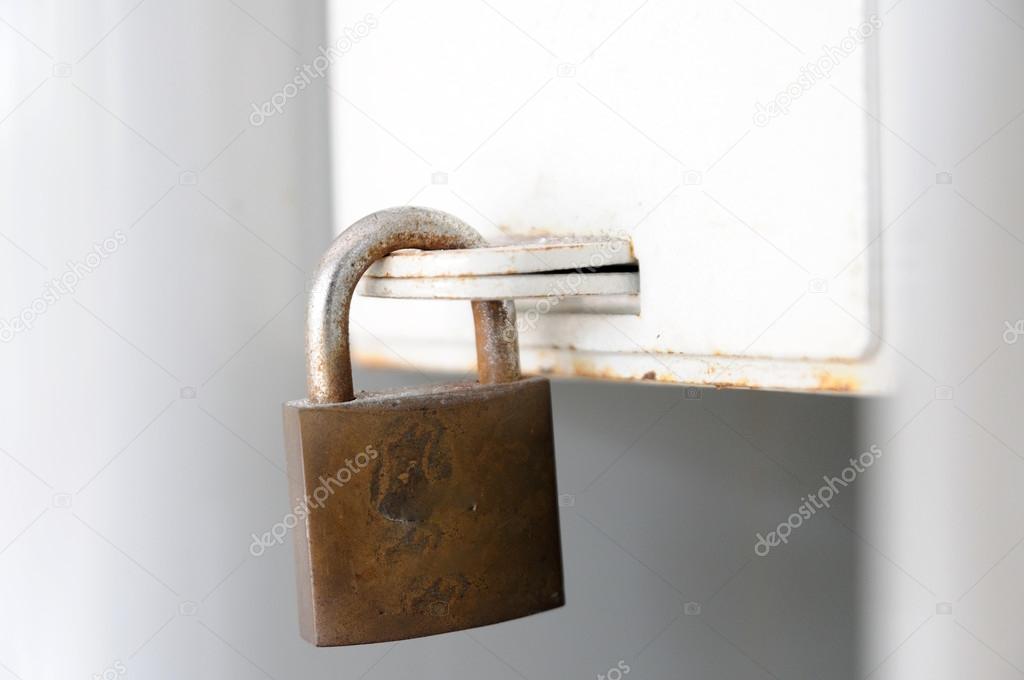 Old locked padlock