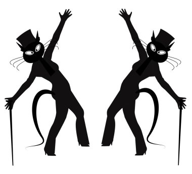 Pussycat dancers posing clipart