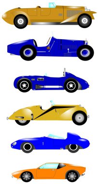 eski model spor araba koleksiyonu