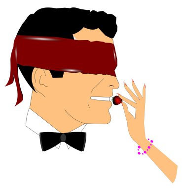 Man in blindfold clipart