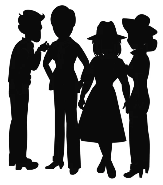 Couples in silhouette — Stock Photo, Image