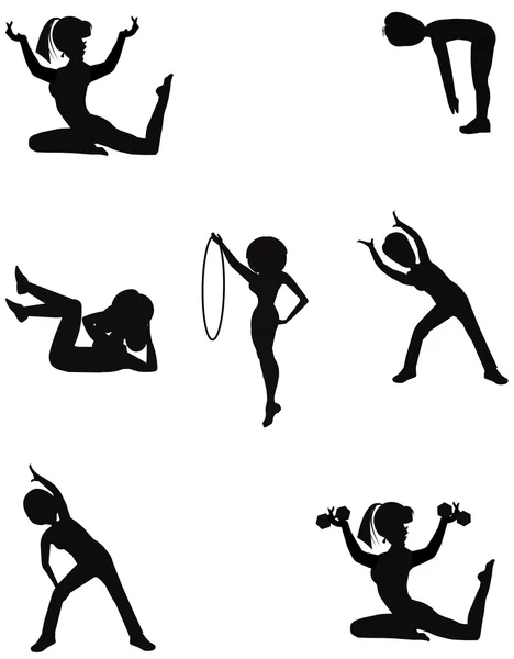 Ladies exercising — Stock Vector