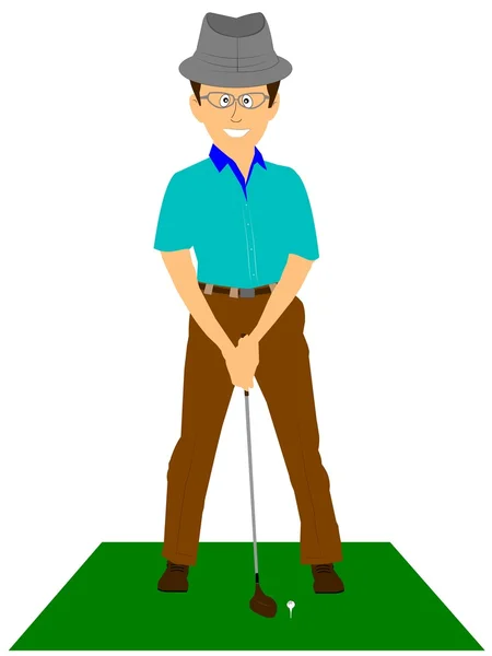 Golfer at tee — Stock Photo, Image