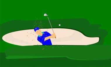 Golfçü sandtrap içinde