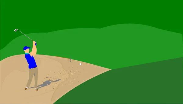Golfer in Sandfalle — Stockfoto