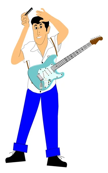 Nastolatka z gitara elektryczna — Zdjęcie stockowe