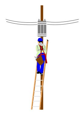 Elektrikçi uzantısı merdiven üzerinde