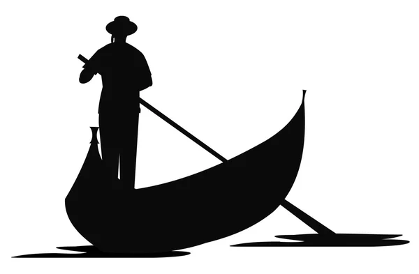 Gondolier in silhouette — Stock Photo, Image