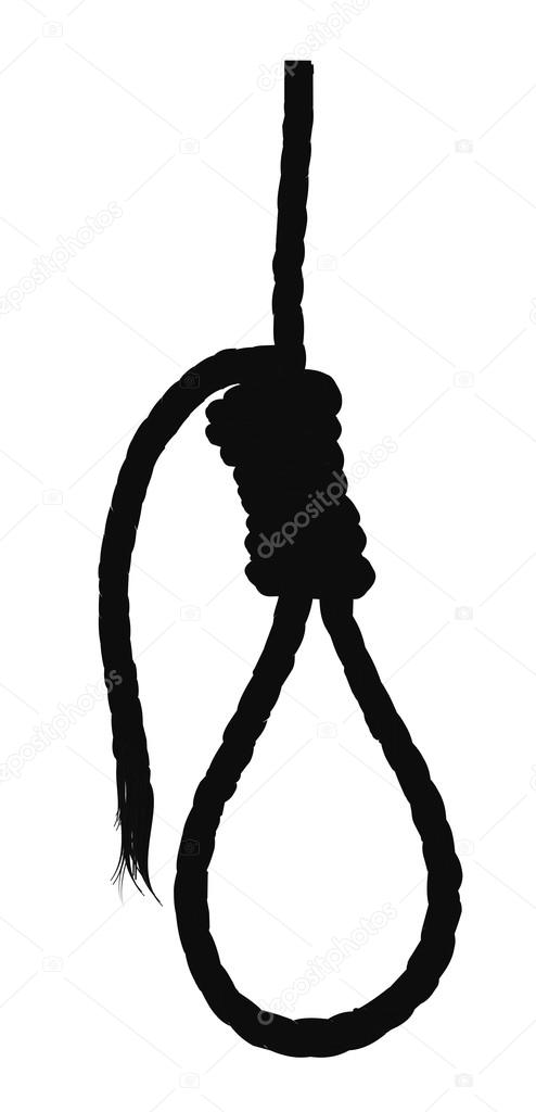 hangmans noose in silhouette