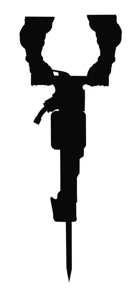 Martello pneumatico in silhouette — Foto Stock