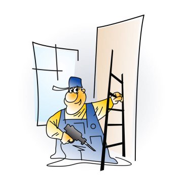 Becerikli, becerikli. Kendi ellerinle tamir et. İllüstrasyonlar için vektör resmi.